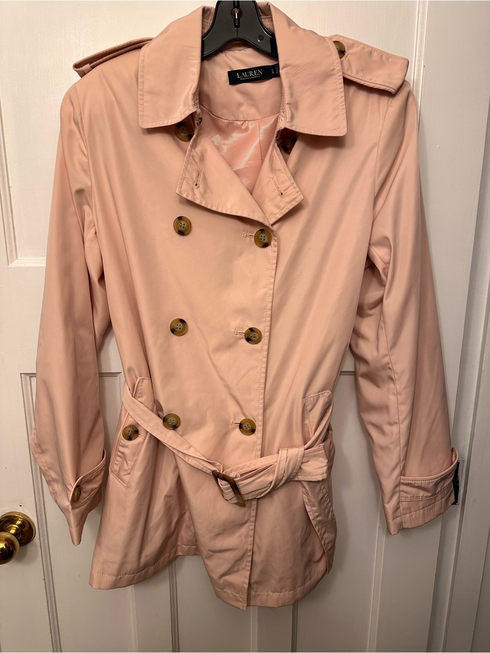 ⭐️ Lauren Ralph Lauren Lg Blush Pink Double-Breasted Coat